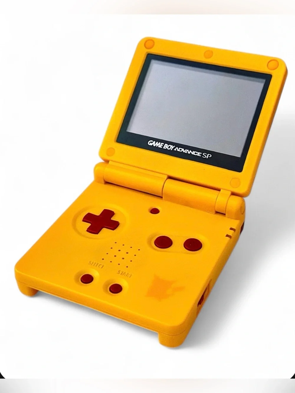 Nintendo Yellow Pikachu Face Game Boy Advance SP with Mixed Game Cartridges